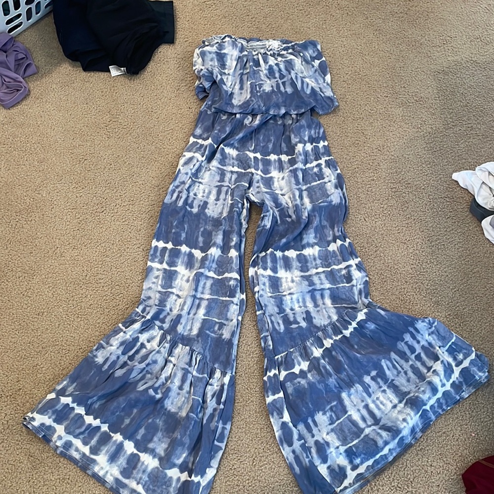 Toe die strapless romper